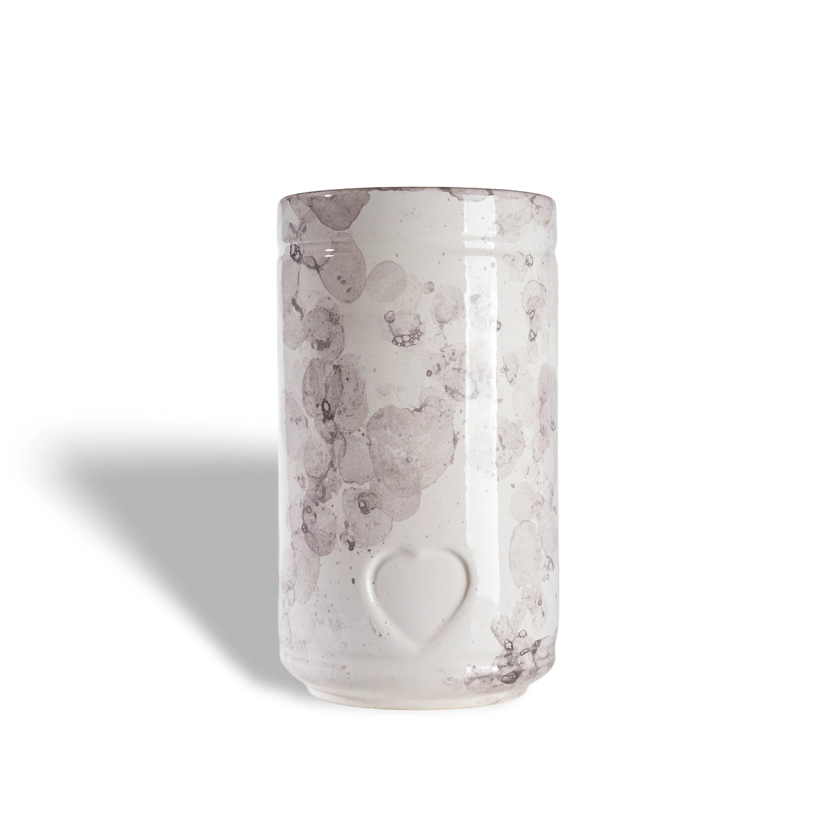 Cylinder Pet Urn for Ashes in White Marble