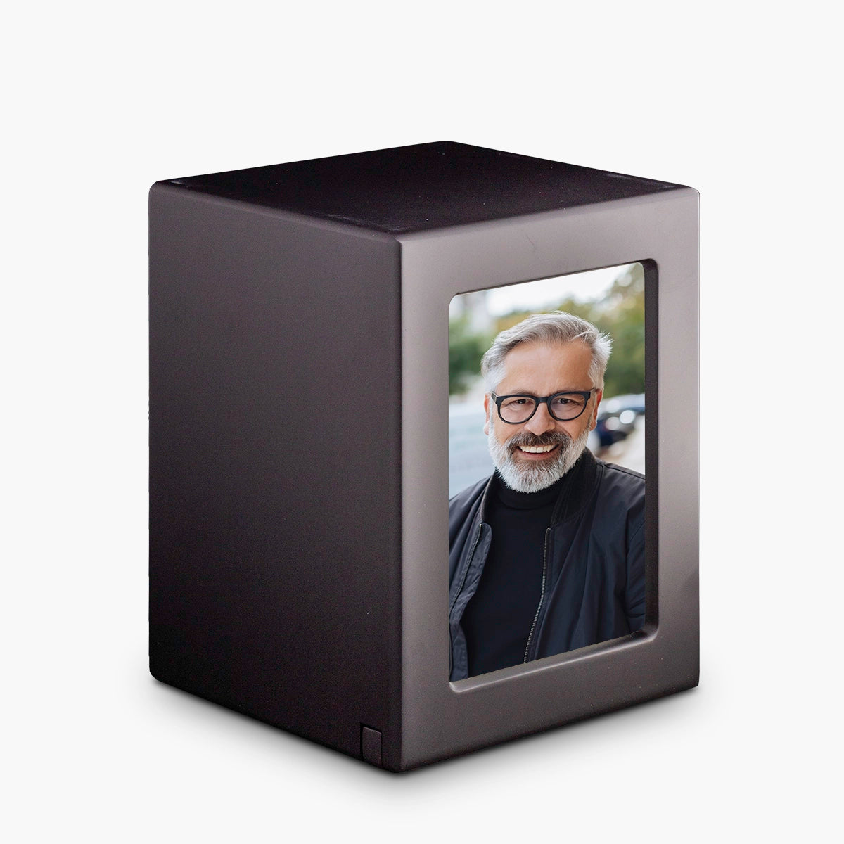 dark wood effect mdf photo frame medium urn for ashes