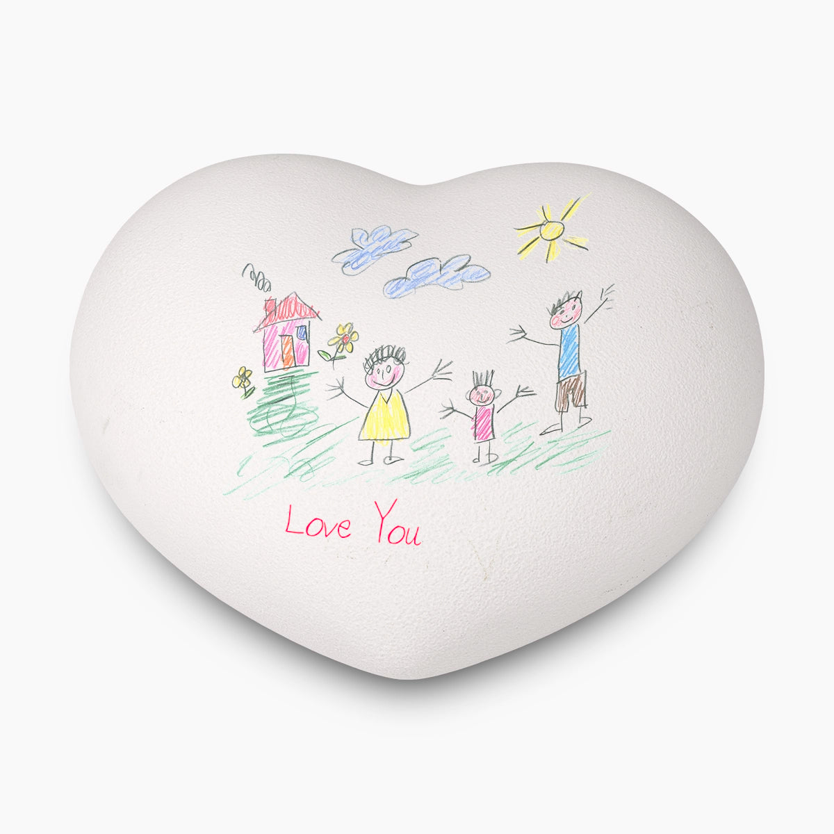 draw your own memory heart medium urn for ashes with drawing