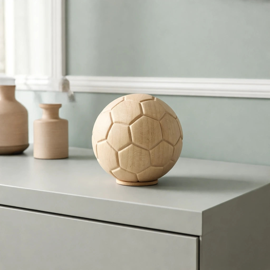 Football Wooden Keepsake Urn For Ashes