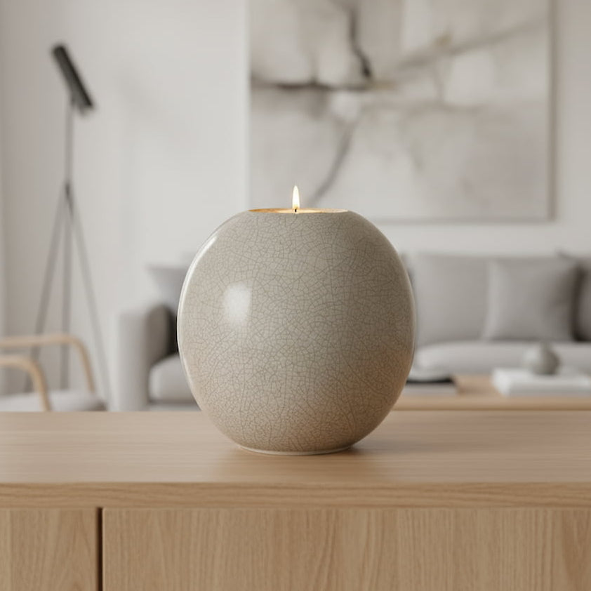 Harmony Adult Cremation Urn for Ashes in Crackle Glaze