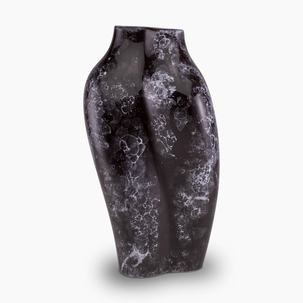 heart to heart adult cremation urn for ashes in black marble side view