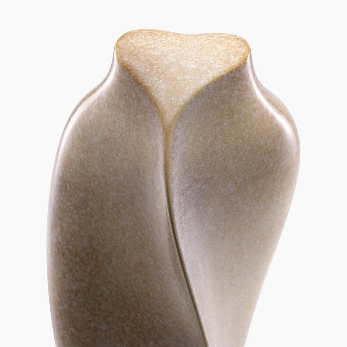 heart to heart adult cremation urn for ashes in sandy white close up