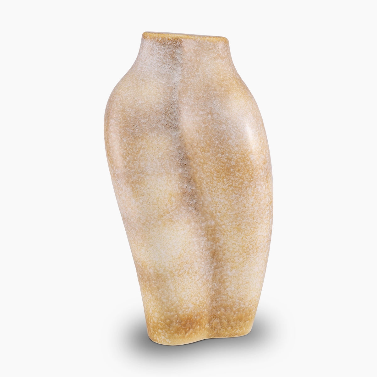 heart to heart adult cremation urn for ashes in sandy white side view