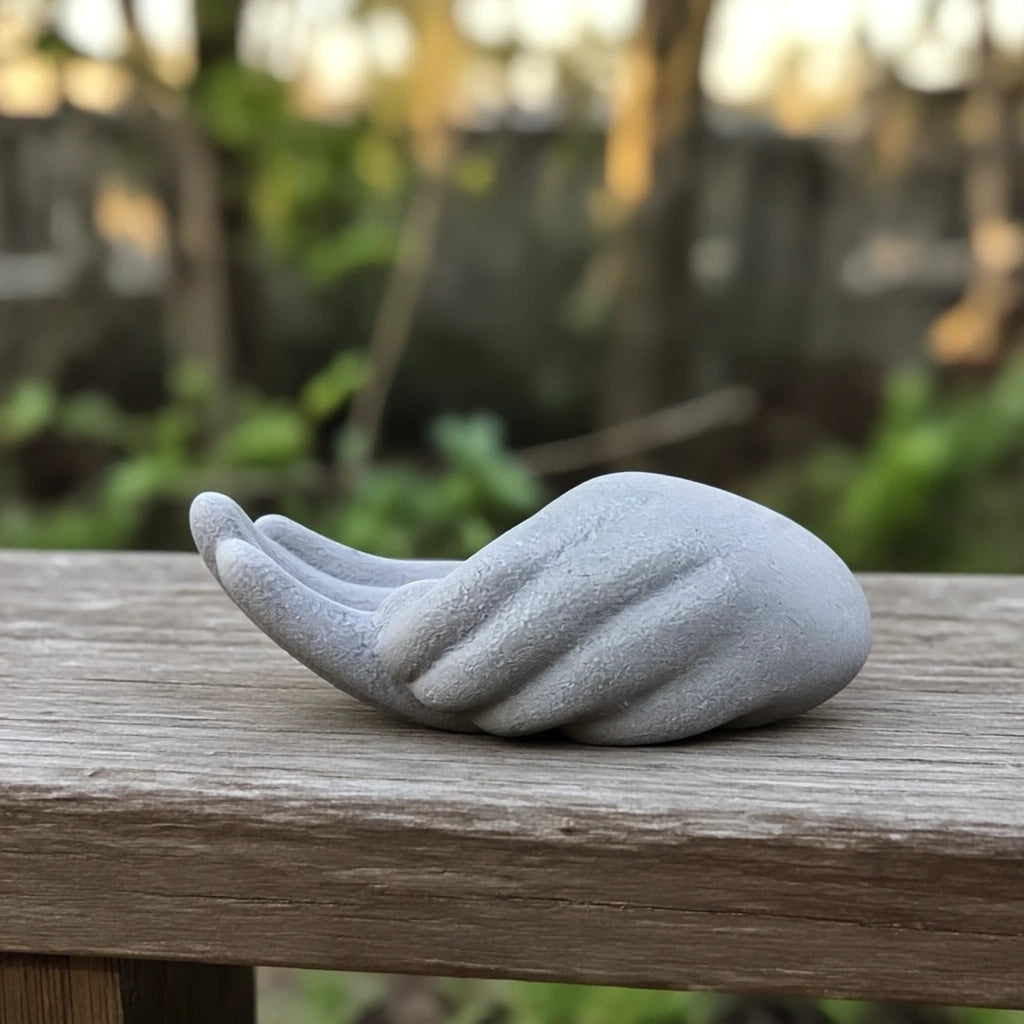 Holding Hands Keepsake Urn for Ashes in Grey