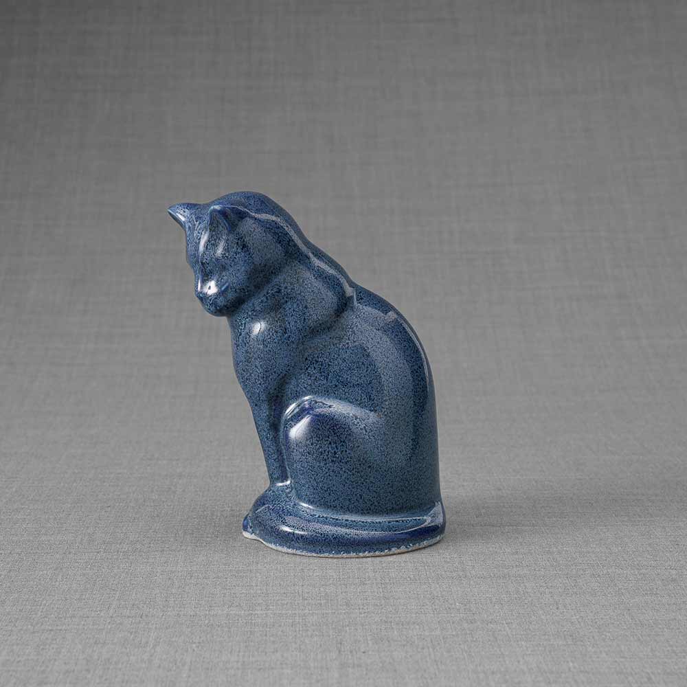 Kitten Urn For Ashes Blue Left