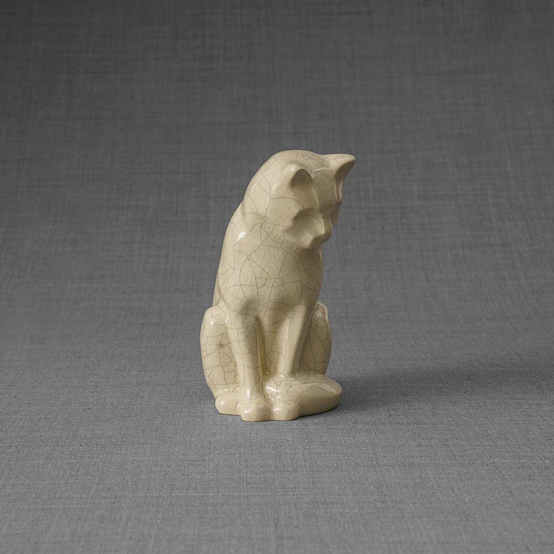 Kitten Urn for Ashes in Crackle Glaze