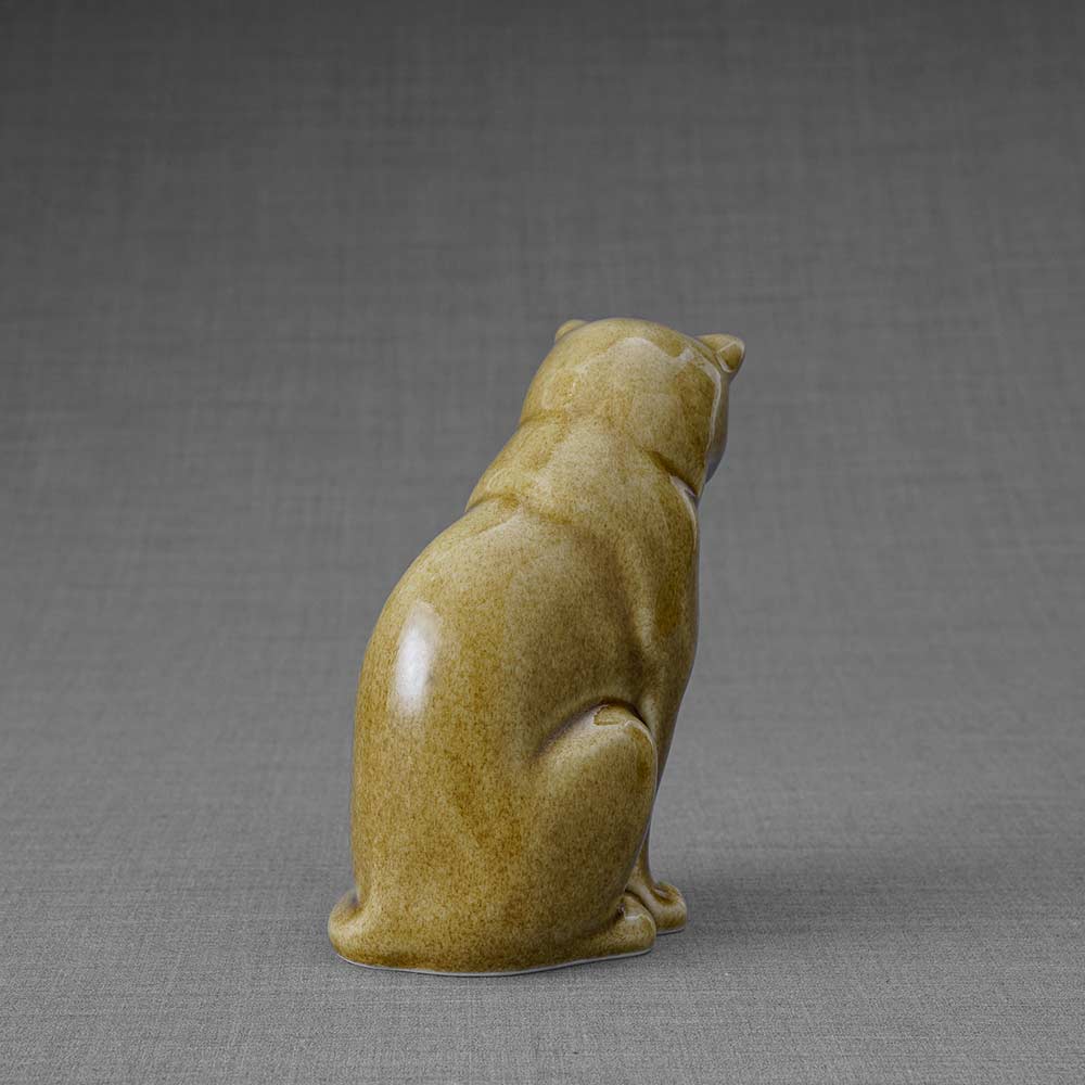 Kitten Urn For Ashes Dark Sand Back Right