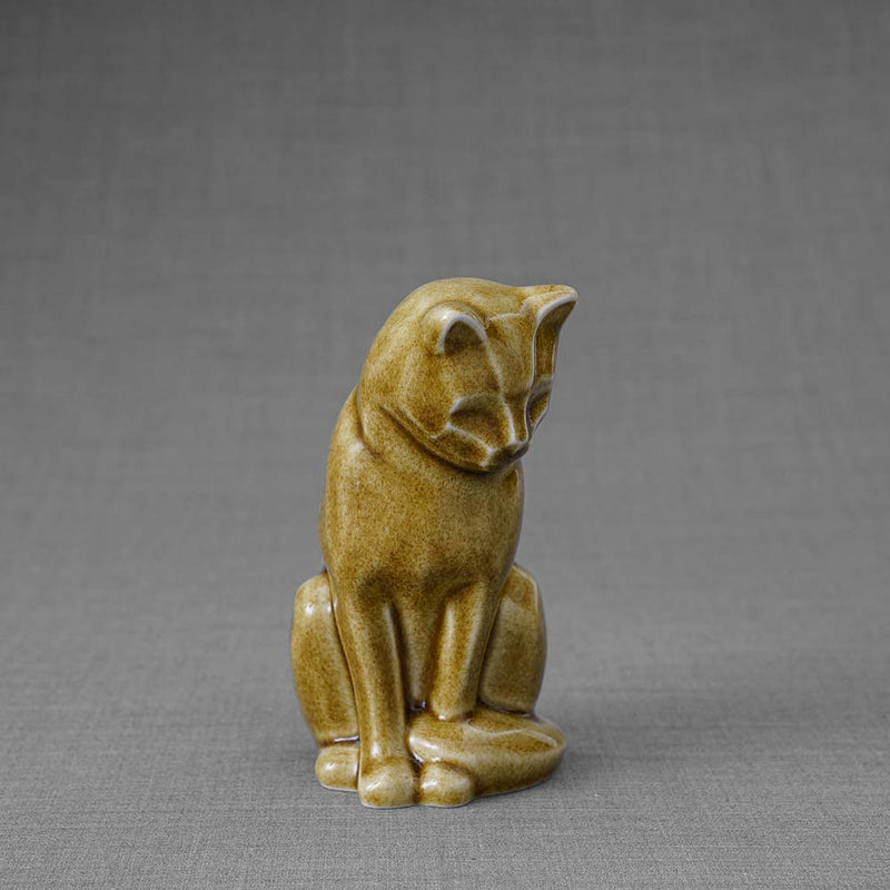 Kitten Urn for Ashes in Dark Sand