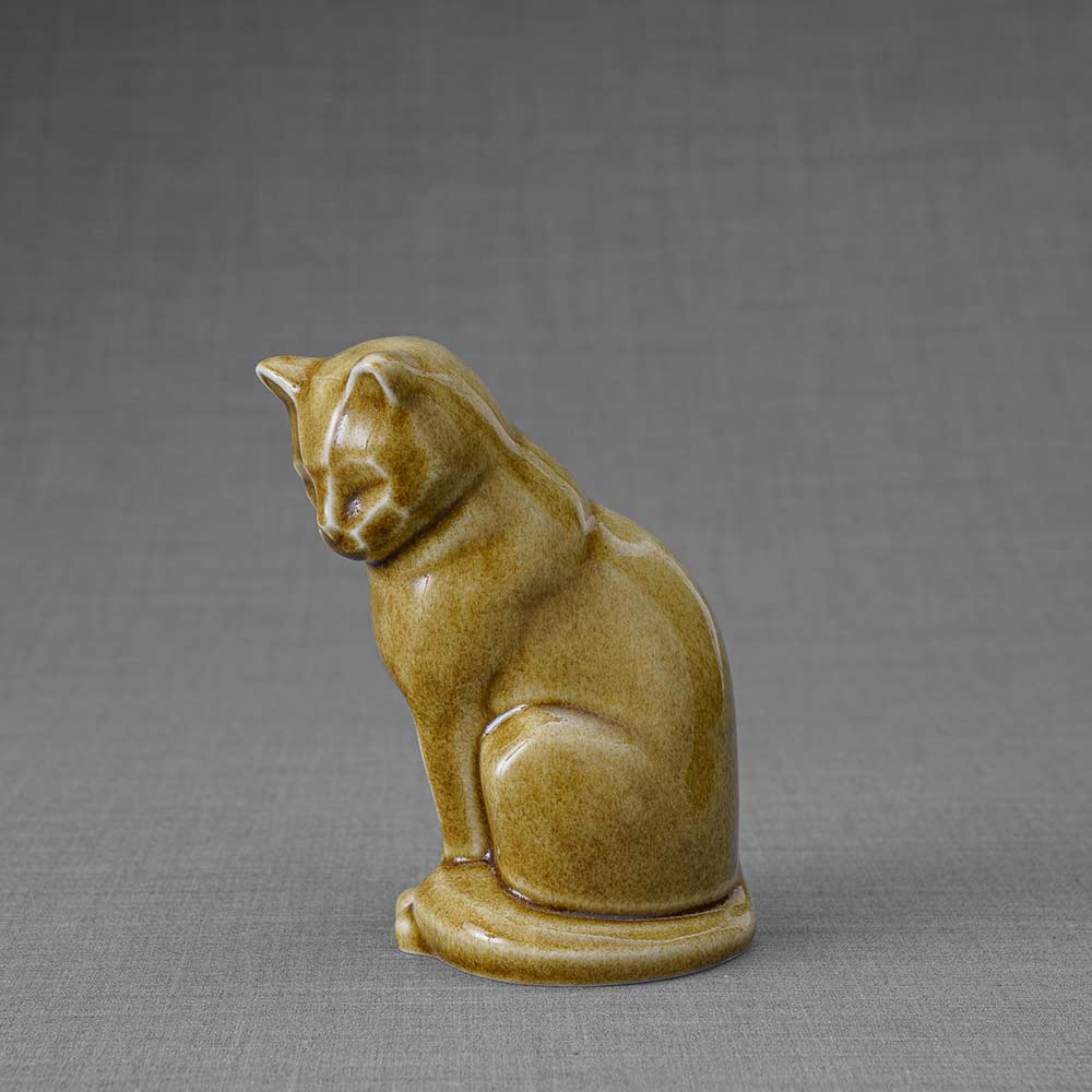 Kitten Urn For Ashes Dark Sand Left