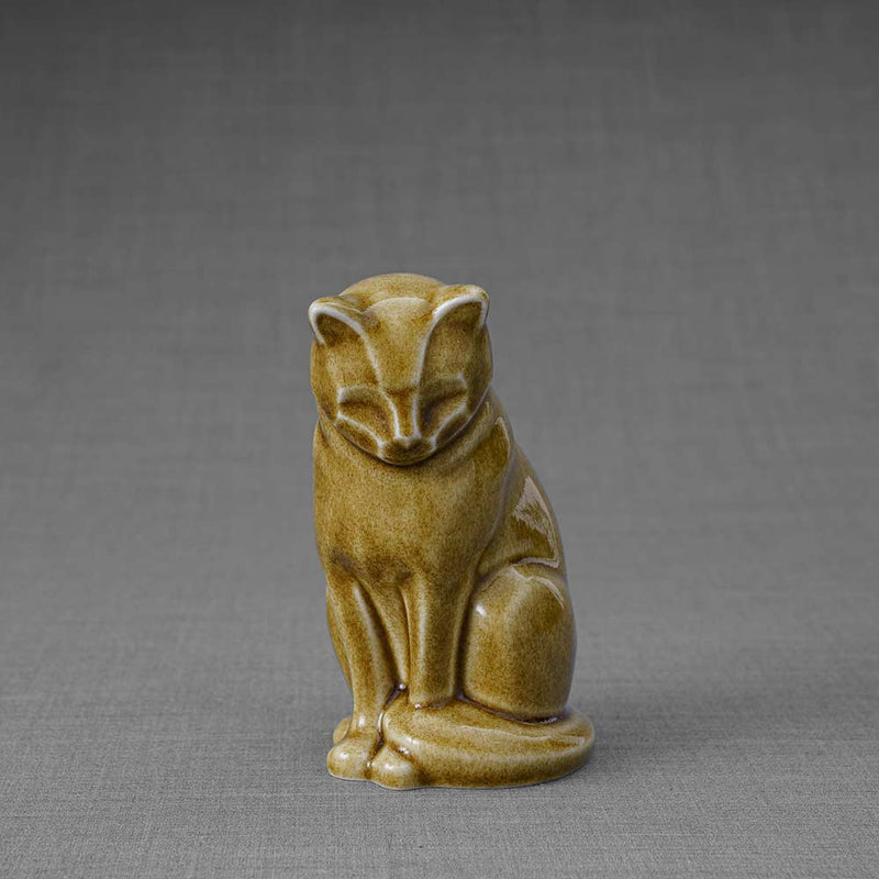 Kitten Urn for Ashes in Dark Sand