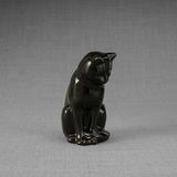 Kitten Urn for Ashes in Glossy Black