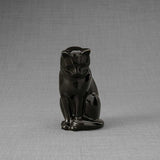 Kitten Urn for Ashes in Glossy Black