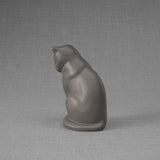 Kitten Urn for Ashes in Matte Grey