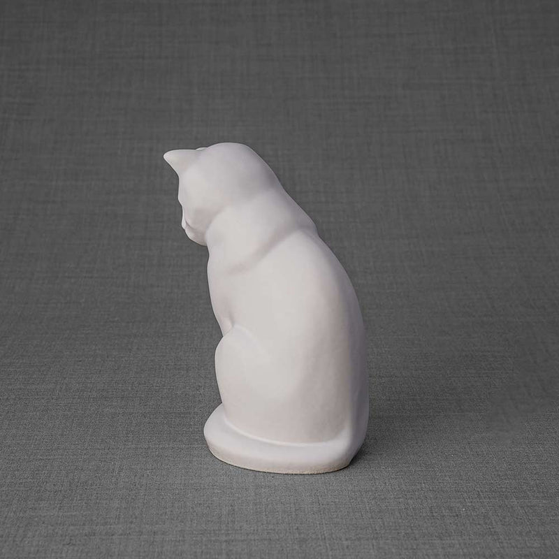 Kitten Urn for Ashes in Matte White