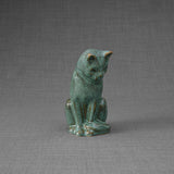 Kitten Urn For Ashes Oily Green Facing Front Right