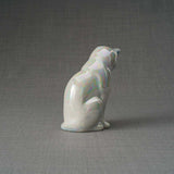 Kitten Urn for Ashes in Pearlescent White