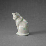 Kitten Urn for Ashes in Pearlescent White