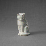 Kitten Urn for Ashes in Pearlescent White