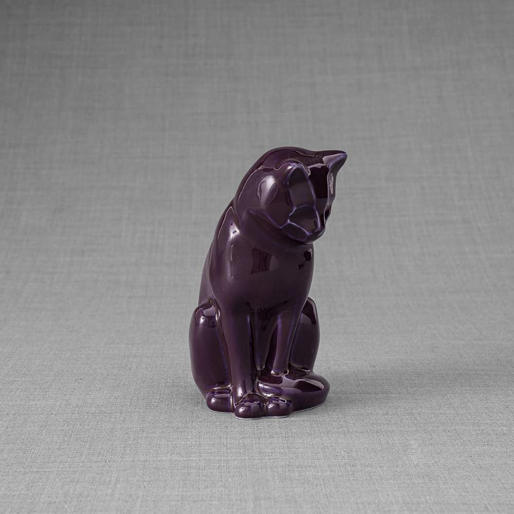 Kitten Urn For Ashes Violet Front Right