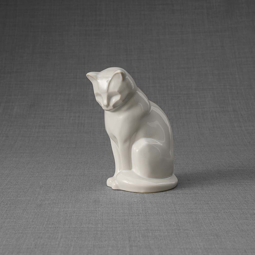 Kitten Urn For Ashes White Front Left