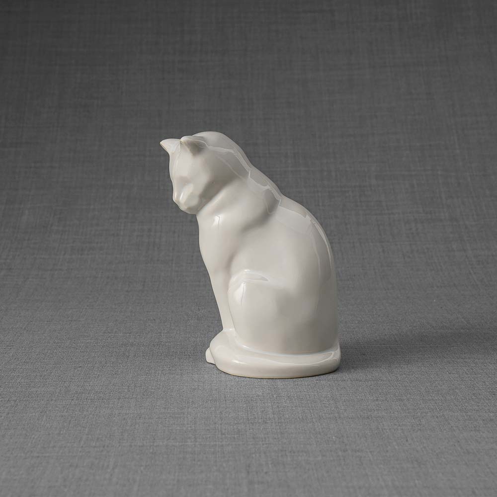 Kitten Urn For Ashes White Left