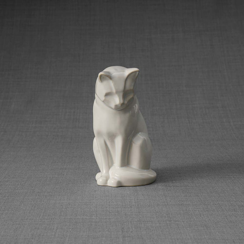 Kitten Urn for Ashes in White