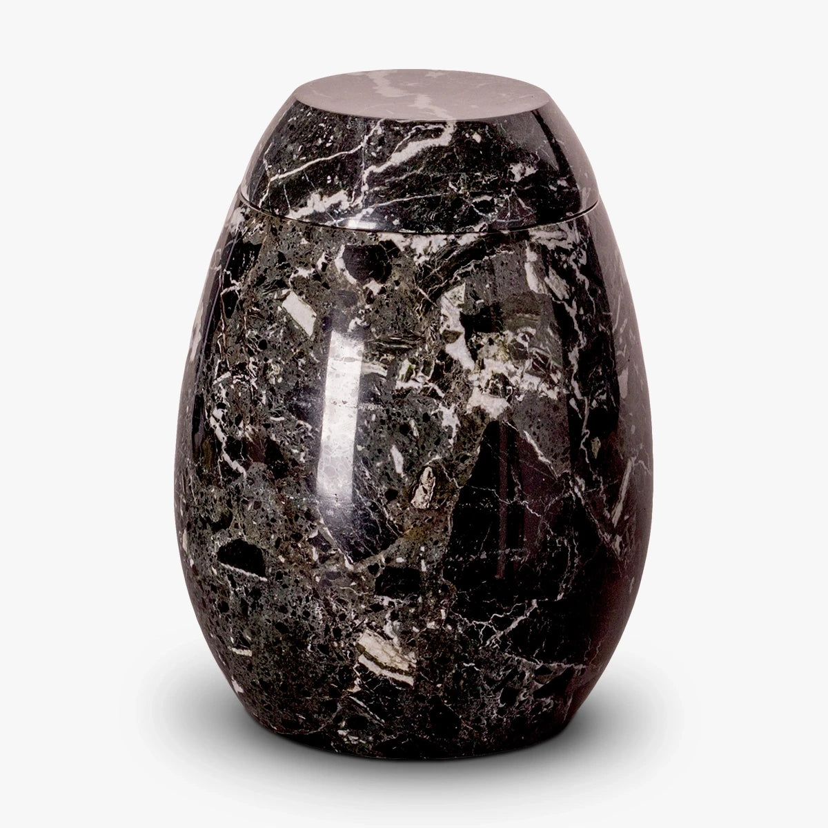 marble adult cremation urn for ashes in black grey