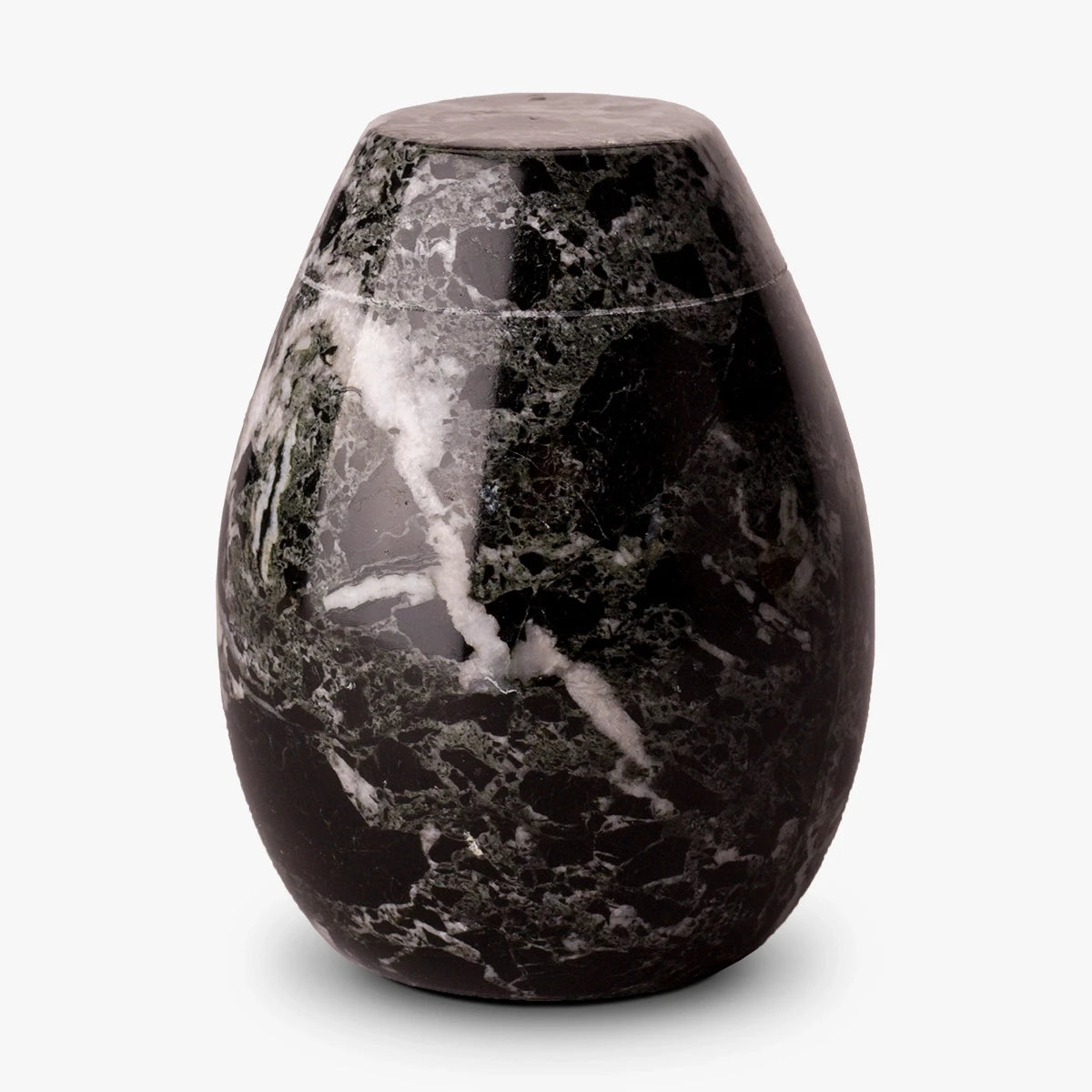 marble keepsake urn for ashes in black grey