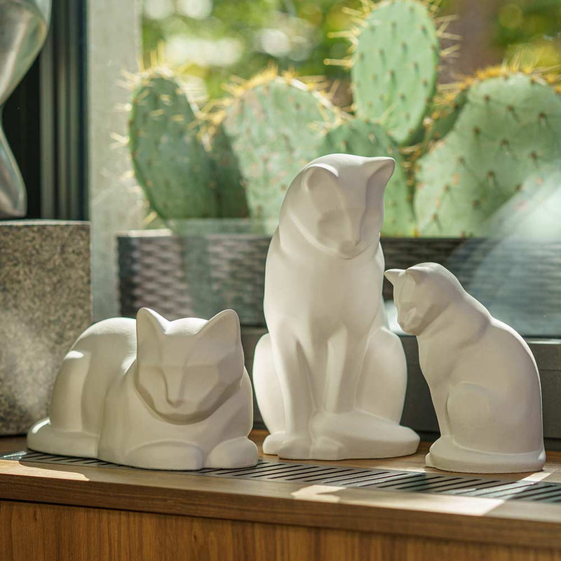 Kitten Urn for Ashes in Matte White
