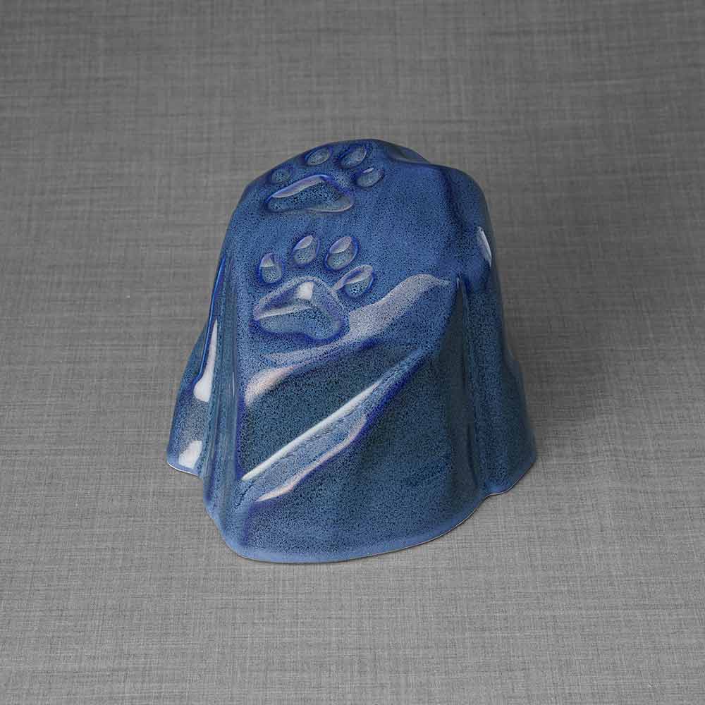 Paw Prints Dog Urn For Ashes Blue Right