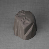 Paw Prints Pet Urn for Ashes in Matte Grey