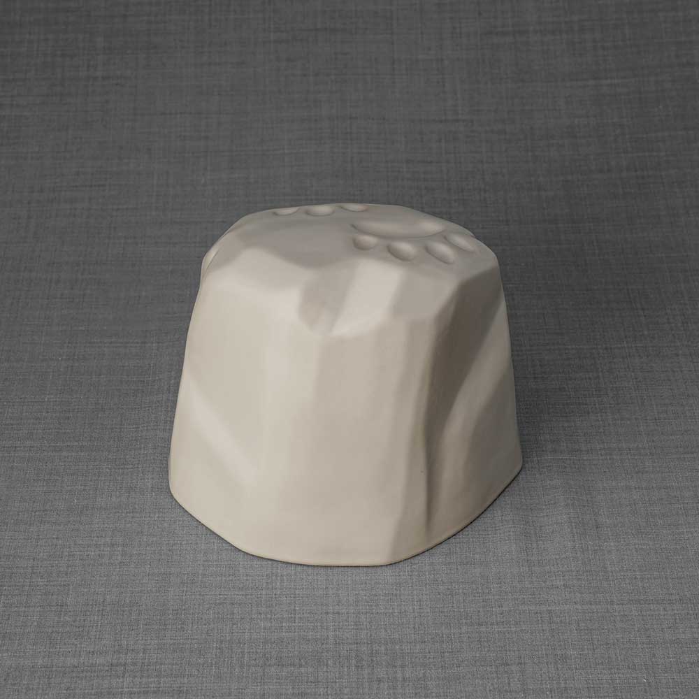 Paw Prints Dog Urn For Ashes Matte White Front