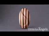 Infinity Striped Wooden Urn for Ashes - Genuine Walnut & Beach
