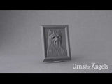 Female Yorkie Portrait Dog Urn for Ashes in Matte Grey