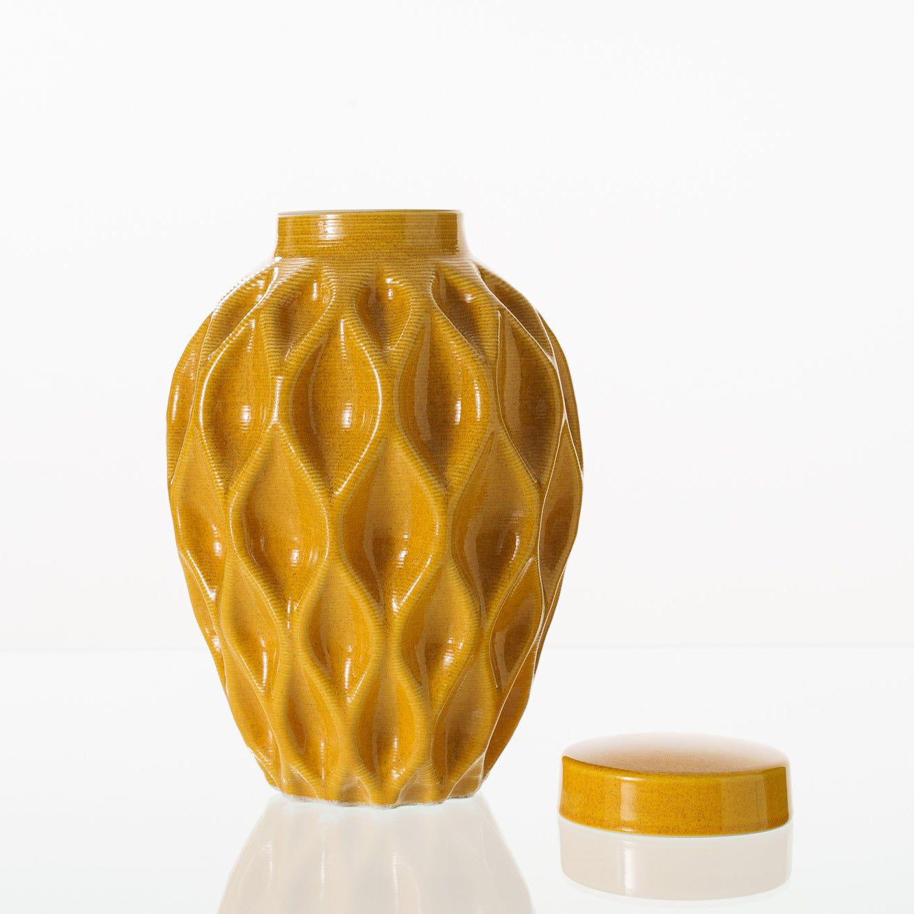Echo Adult Cremation Urn for Ashes in Amber Yellow