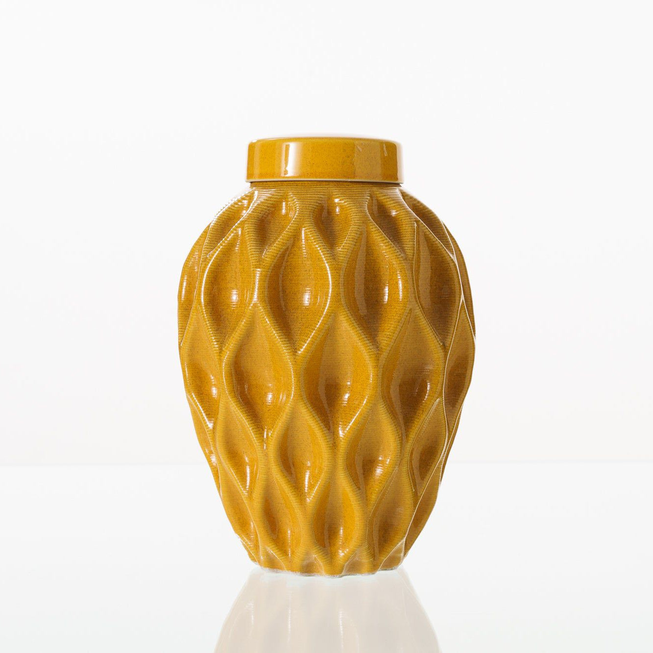 Echo Adult Cremation Urn for Ashes in Amber Yellow