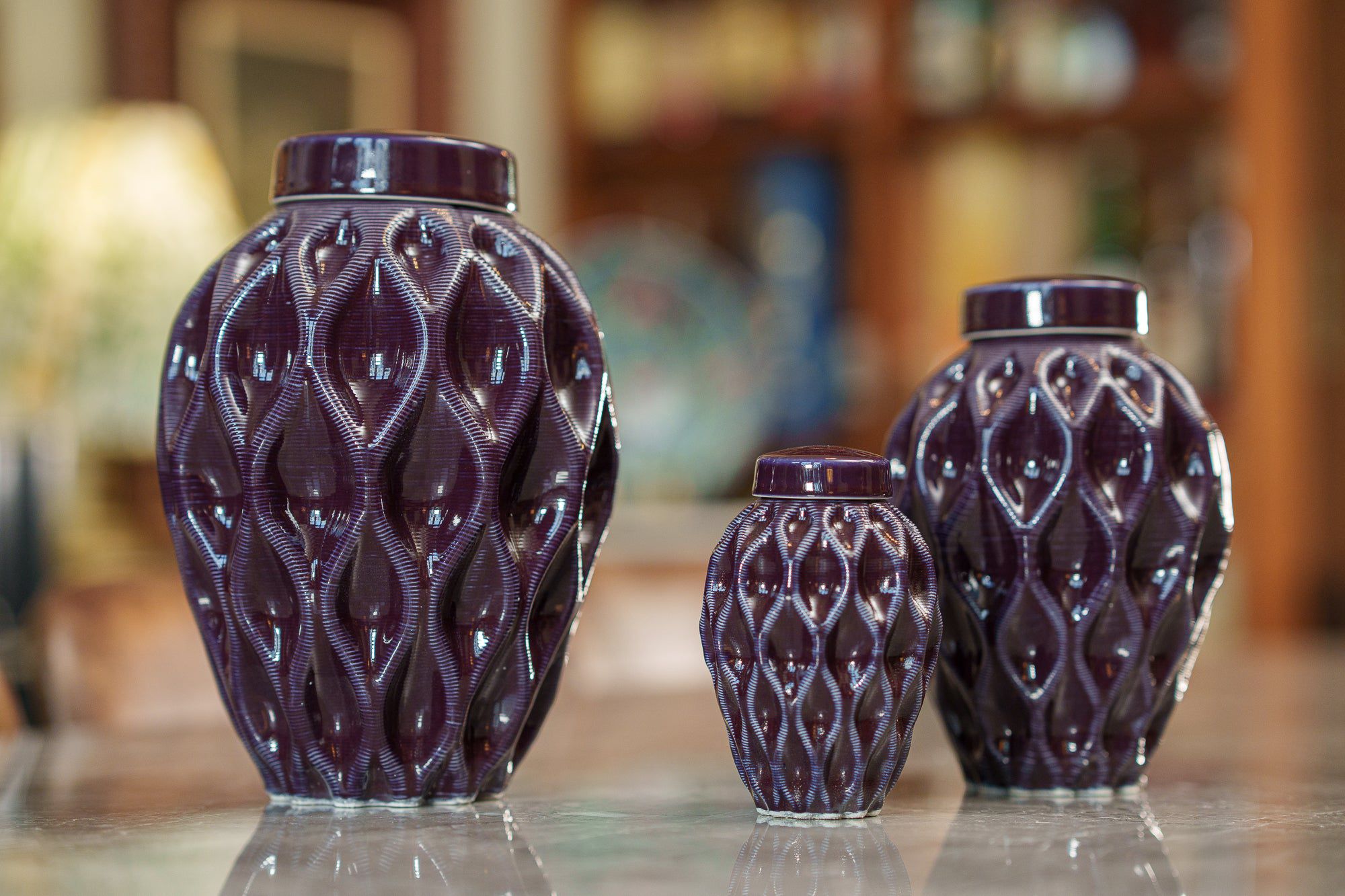Echo Adult Cremation Urn for Ashes in Violet