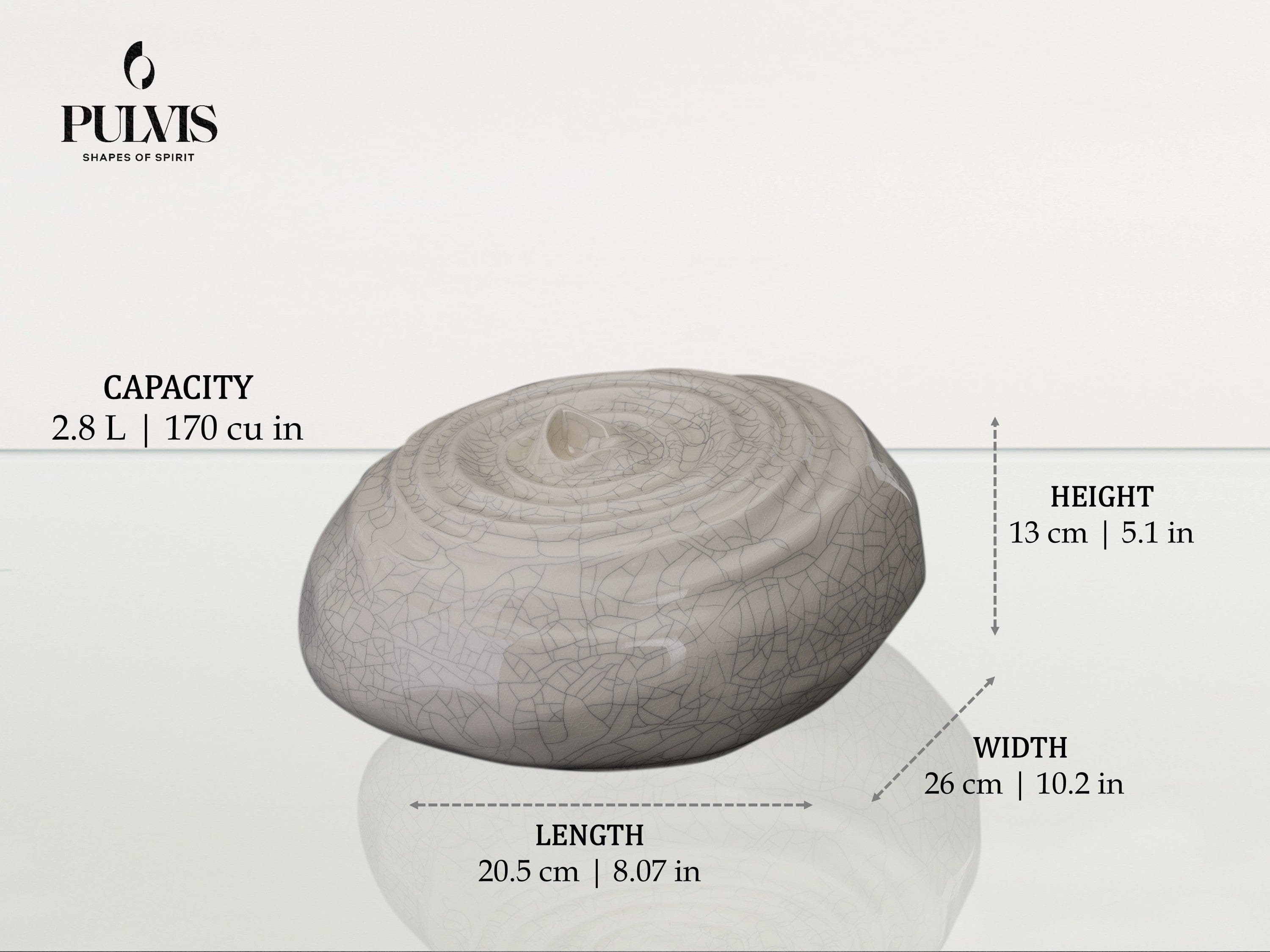 Ripples Adult Cremation Urn for Ashes in Grey