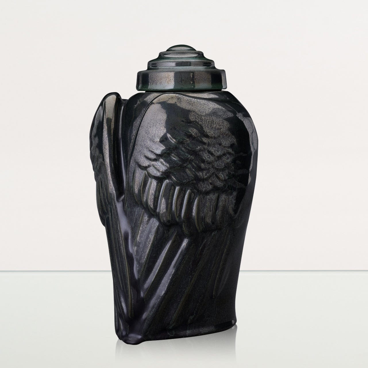 Angel Wings Adult Cremation Urn for Ashes in Black