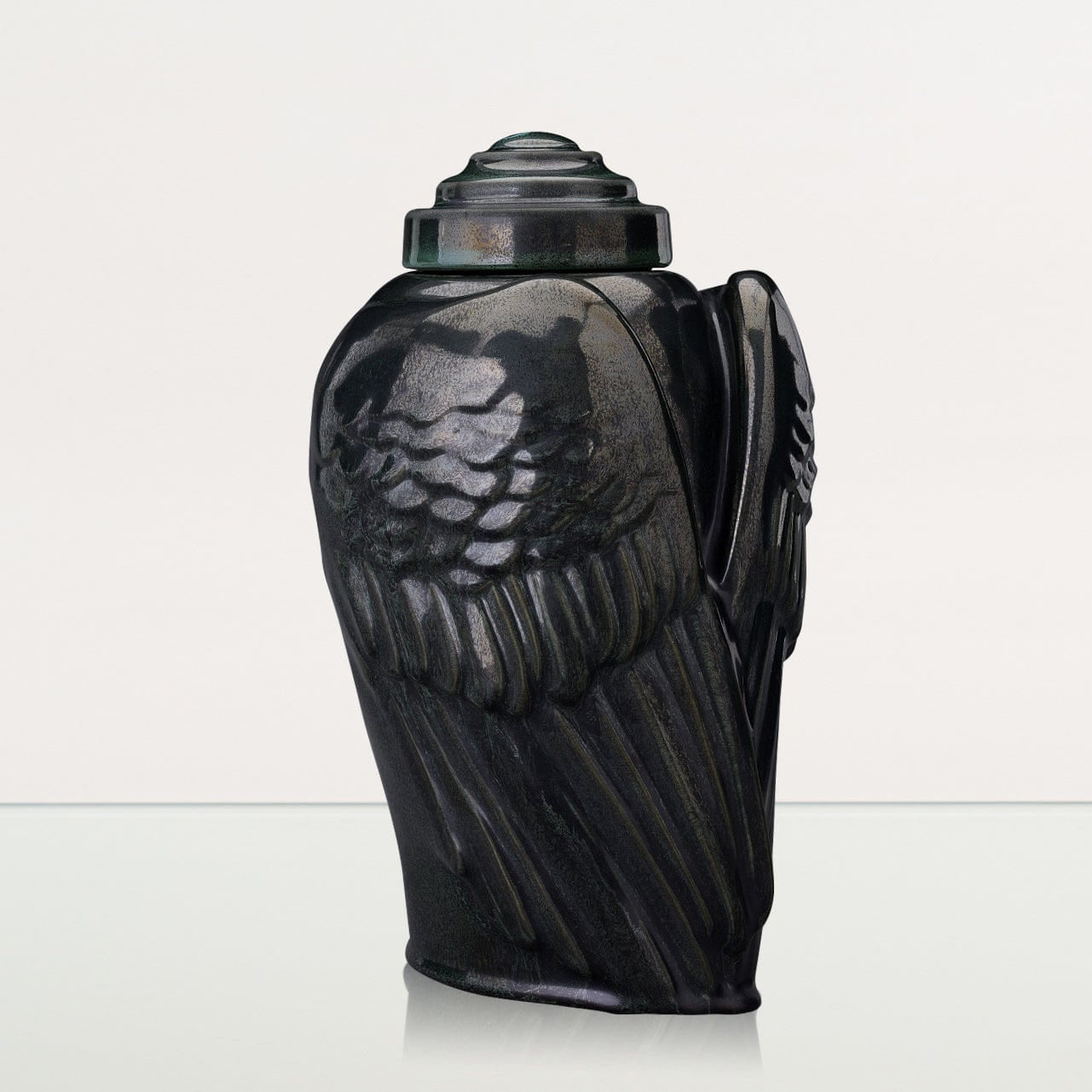 Angel Wings Adult Cremation Urn for Ashes in Black