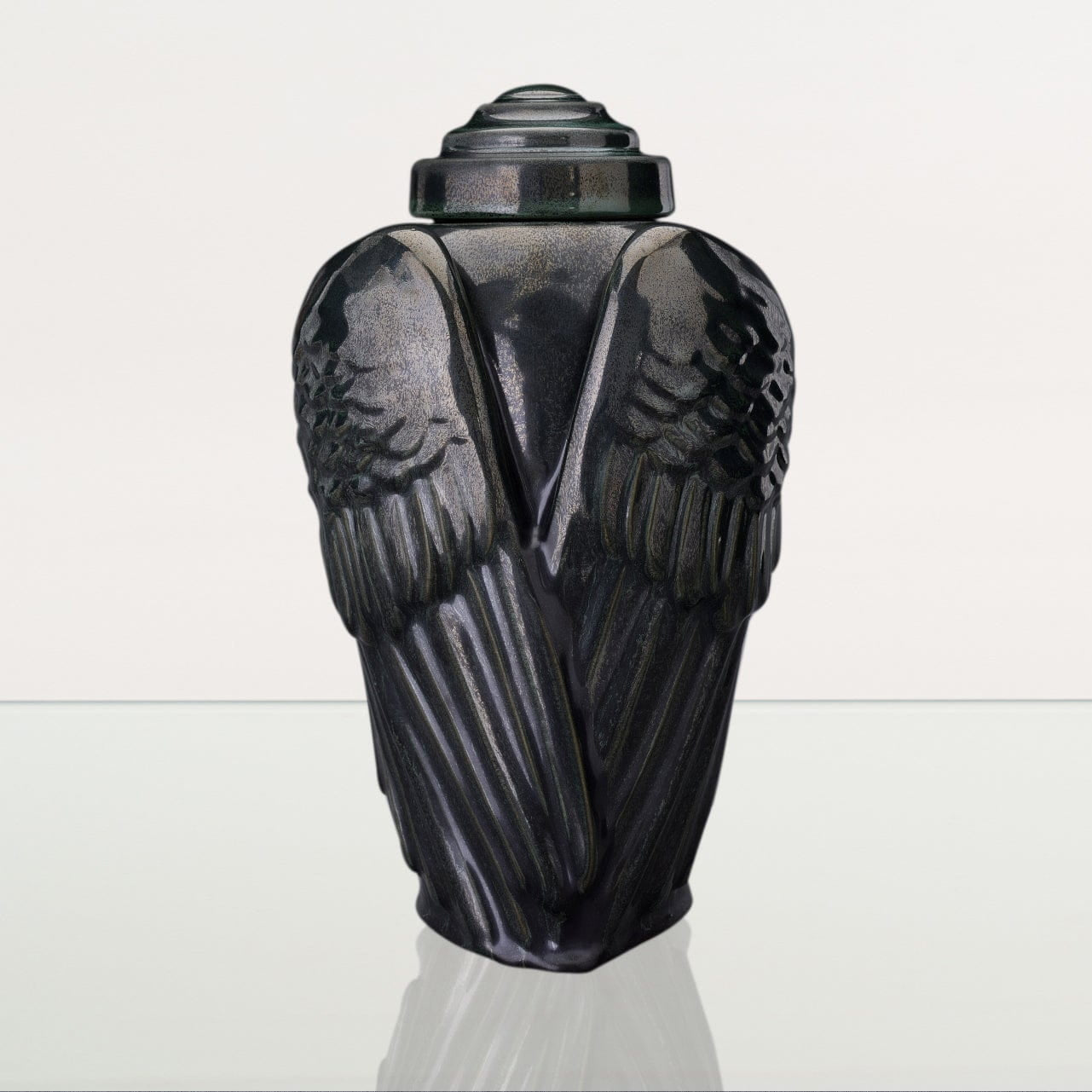 Angel Wings Adult Cremation Urn for Ashes in Black