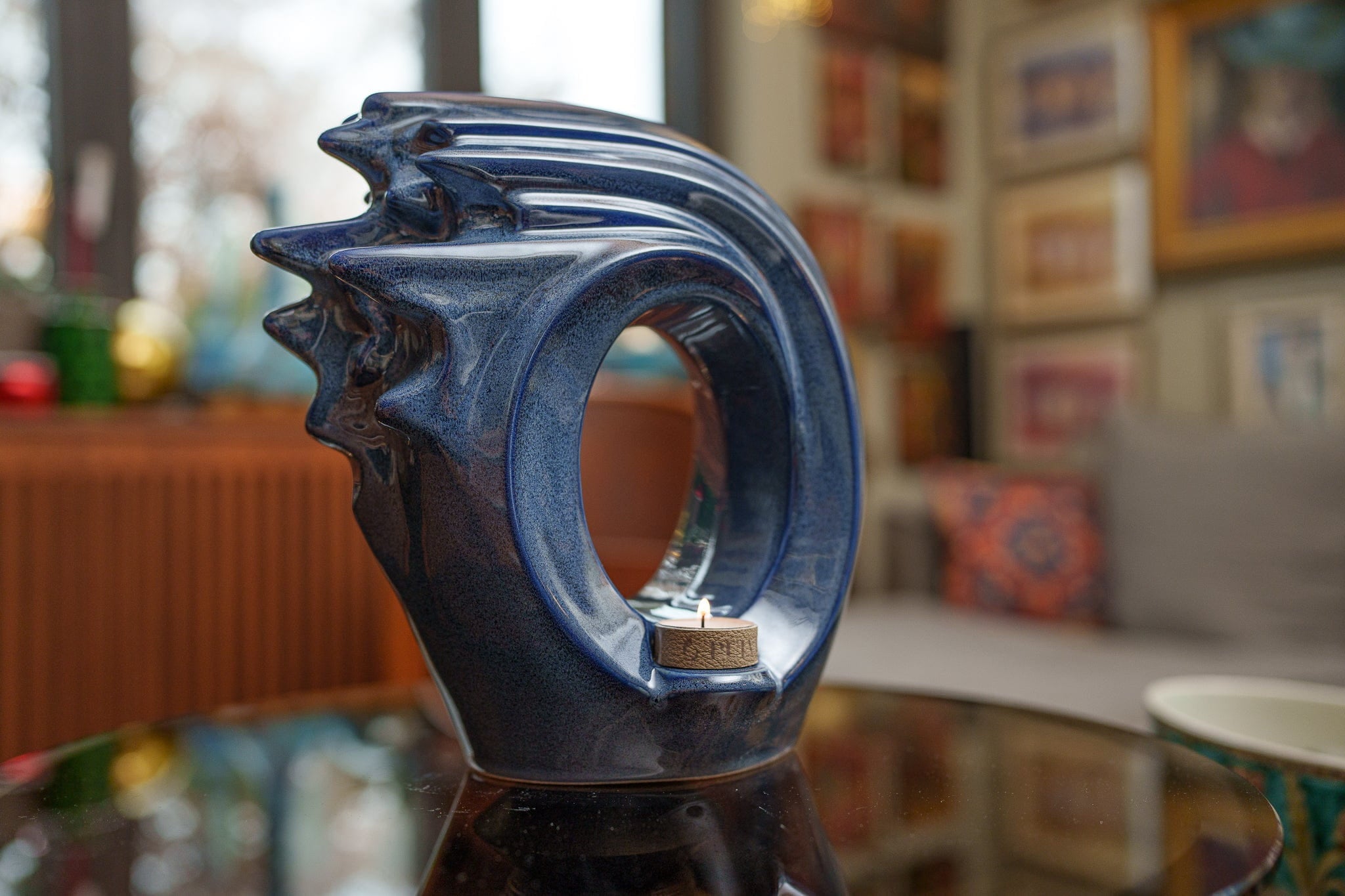 Zephyr Adult Cremation Urn for Ashes in Blue