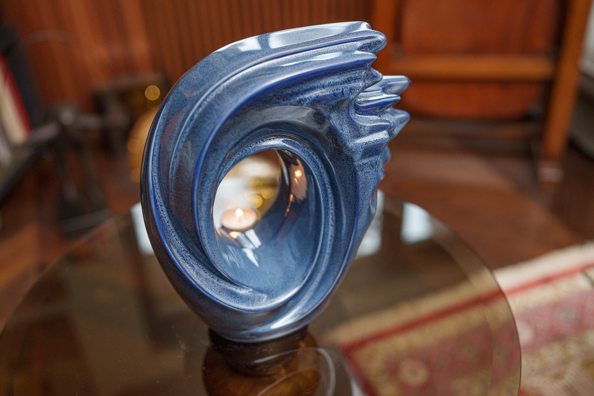 Zephyr Adult Cremation Urn for Ashes in Blue