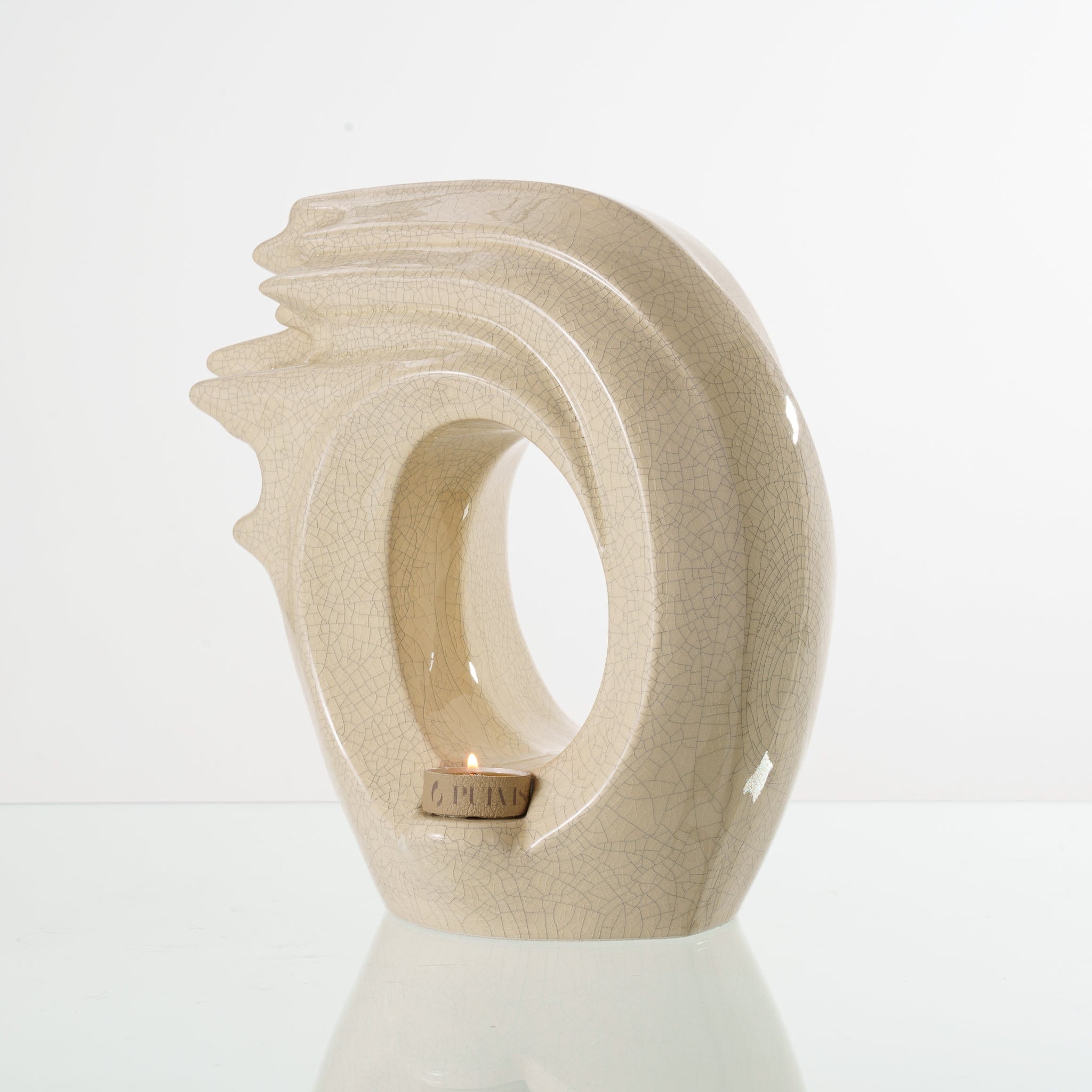 Zephyr Adult Cremation Urn for Ashes in Crackle Glaze
