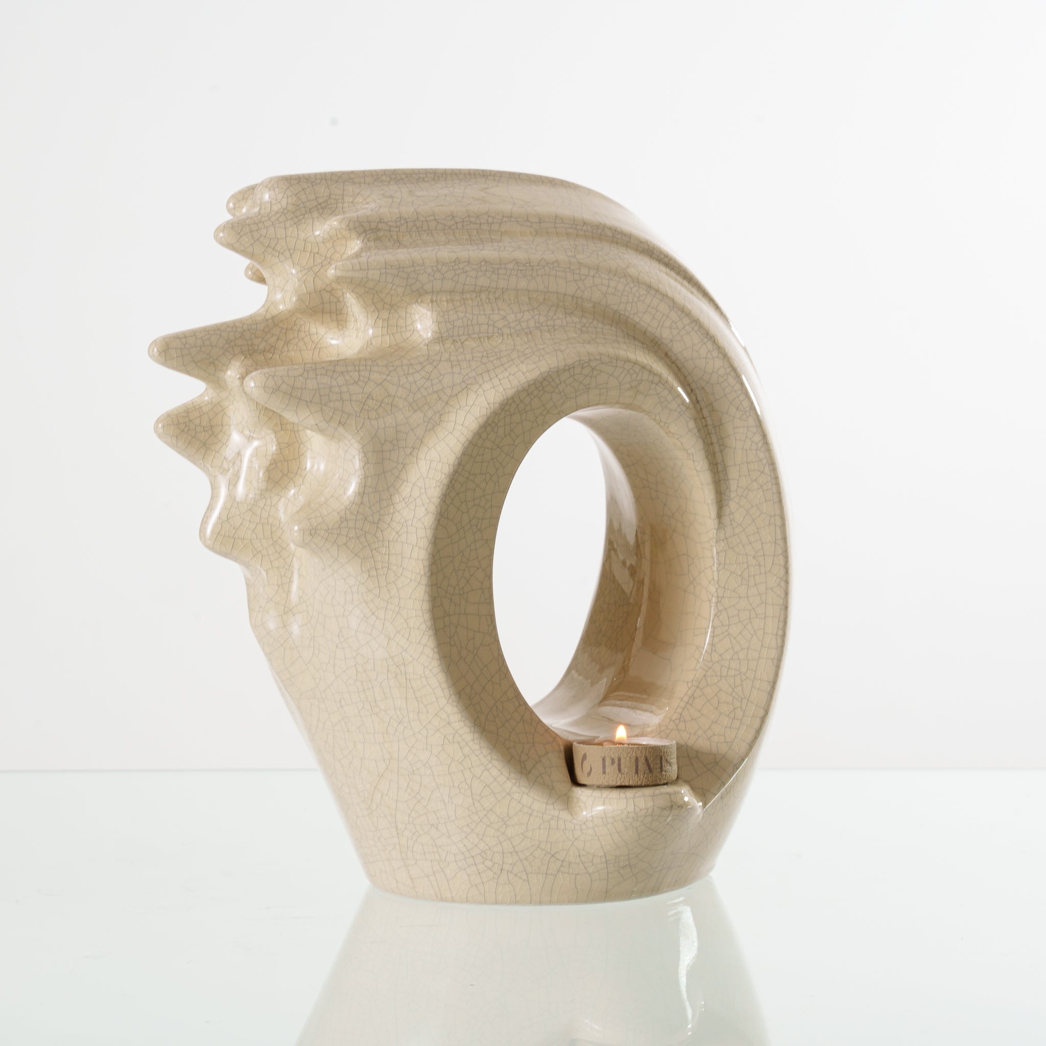 Zephyr Adult Cremation Urn for Ashes in Crackle Glaze