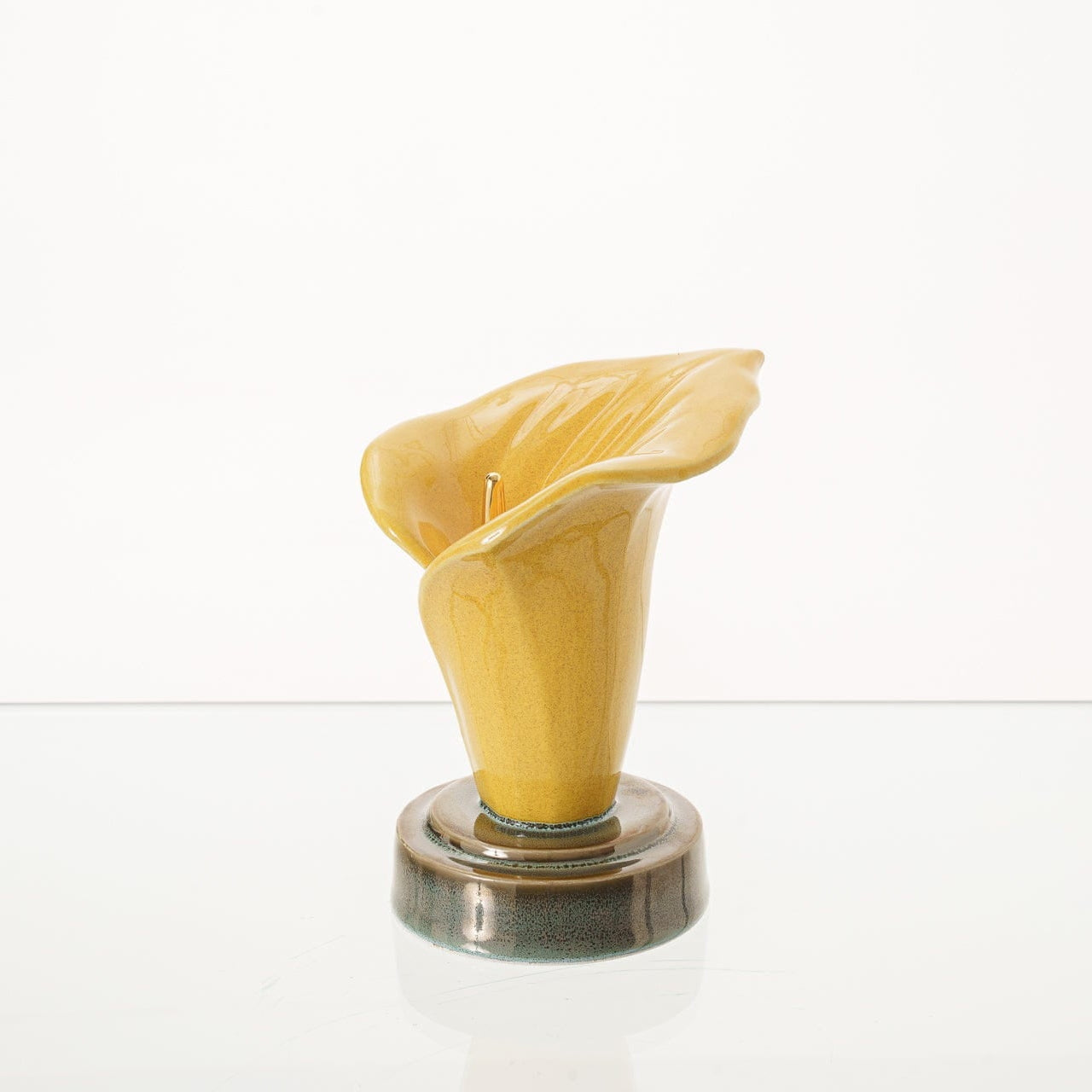 Calla Lily Keepsake Urn for Ashes in Amber Yellow