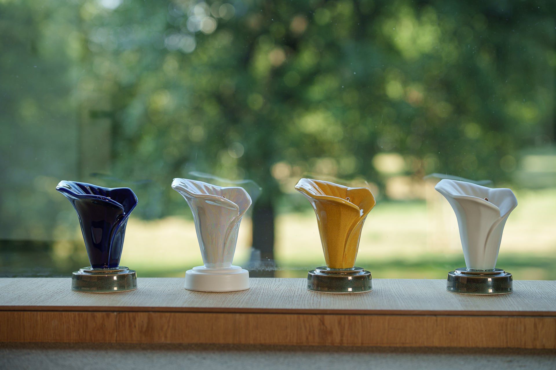 Calla Lily Keepsake Urn for Ashes in Blue