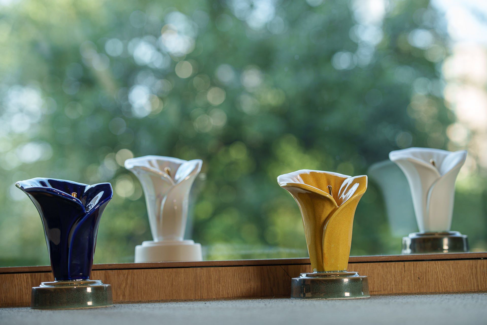 Calla Lily Keepsake Urn for Ashes in Blue