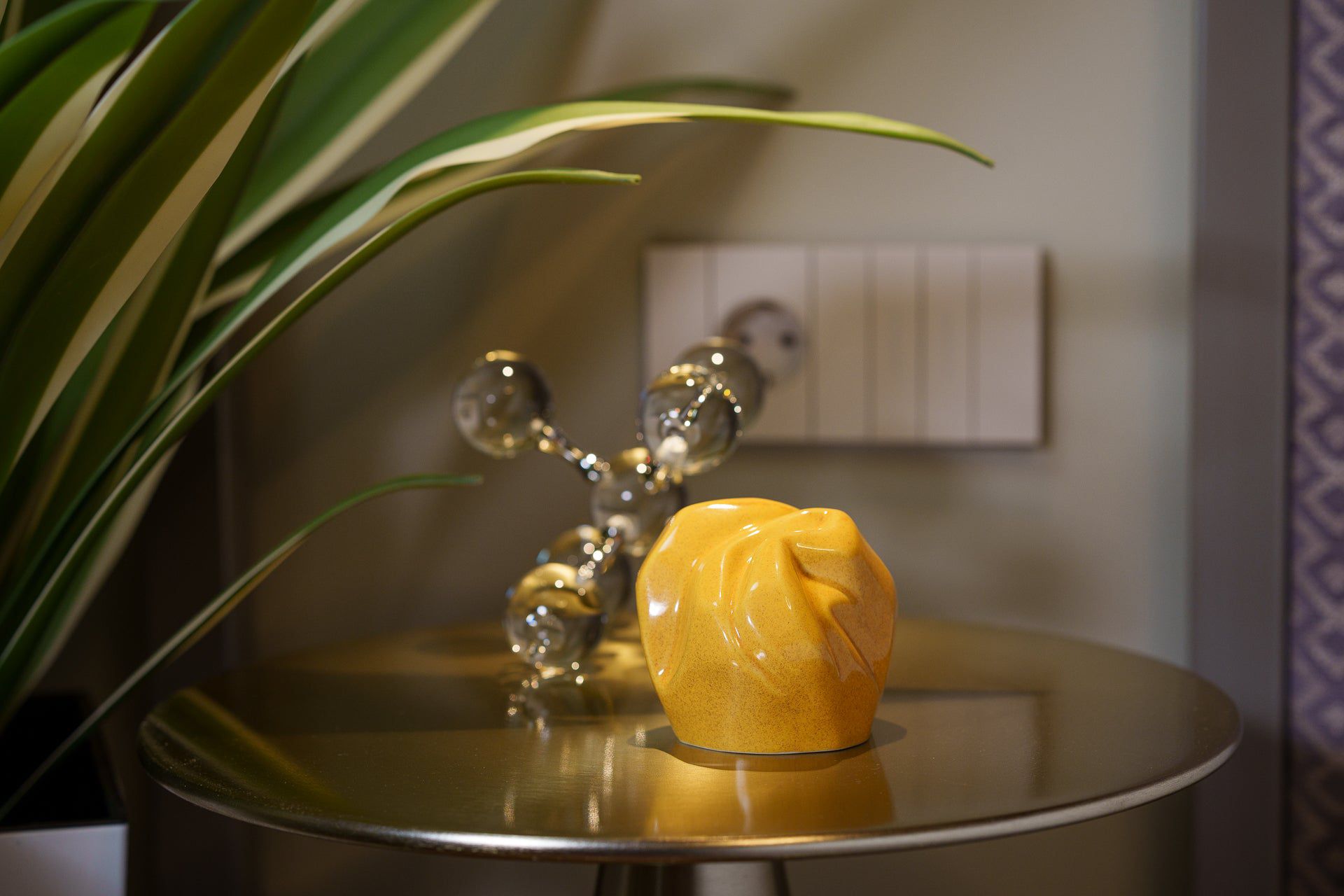 Precious Small Urn for Ashes in Amber Yellow
